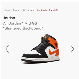 Size 3.5 Y Shattered Backboard Jordan 1